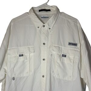 Columbia PFG Bahama Shirt Mens XXL Fishing Vented Short Sleeve Outdoor White